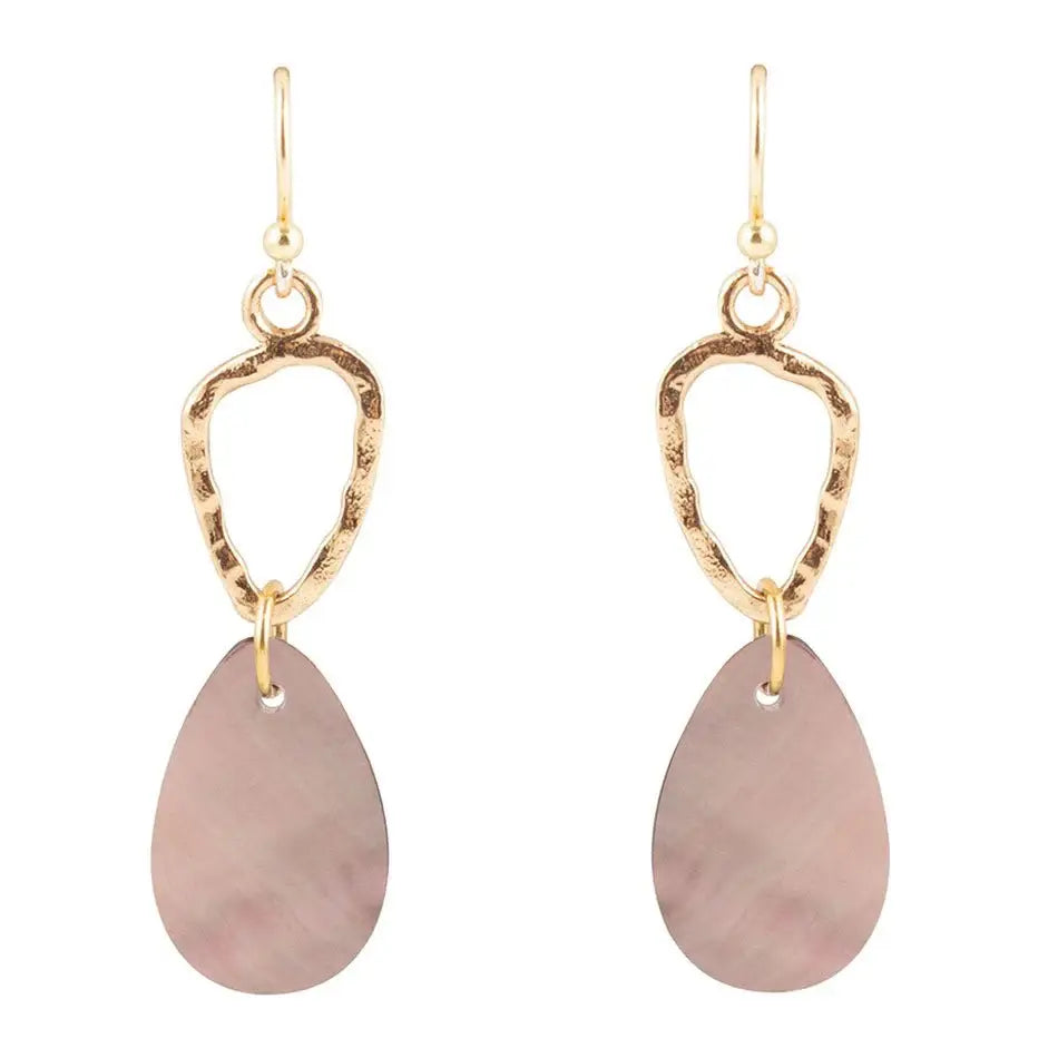 Black Mother of Pearl and Bronze Drop Earrings - Barse Jewelry - Flyclothing LLC