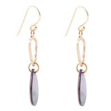 Black Mother of Pearl and Bronze Drop Earrings