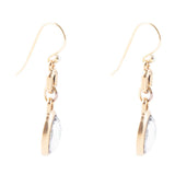 Black Mother of Pearl and Golden Bronze Drop Earrings