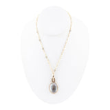 Black Mother of Pearl Golden Pendant Necklace