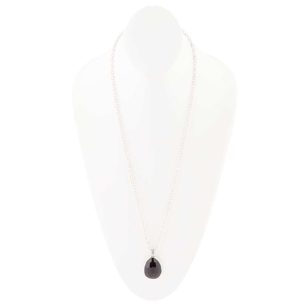 Black Onyx and Sterling Silver Teardrop Pendant Necklace - Barse Jewelry - Flyclothing LLC