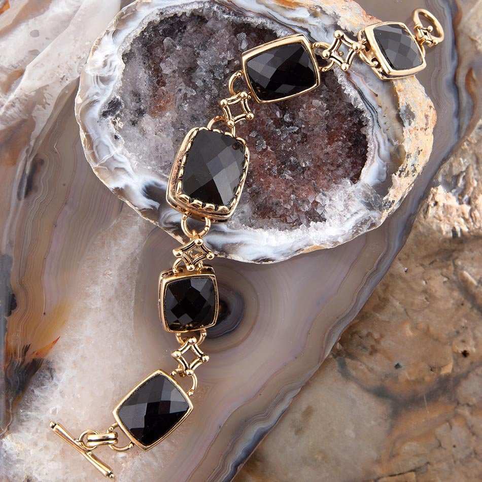 Black Onyx Golden Link Bracelet - Barse Jewelry - Flyclothing LLC