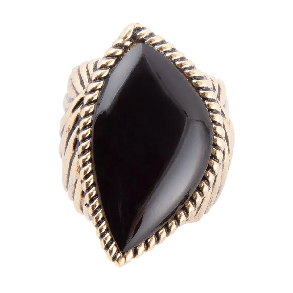 Black Onyx Golden Statement Rings - Barse Jewelry - Flyclothing LLC