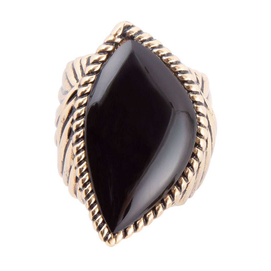 Black Onyx Golden Statement Rings - Barse Jewelry - Flyclothing LLC