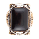 Black Onyx Mixed Metal Statement Ring