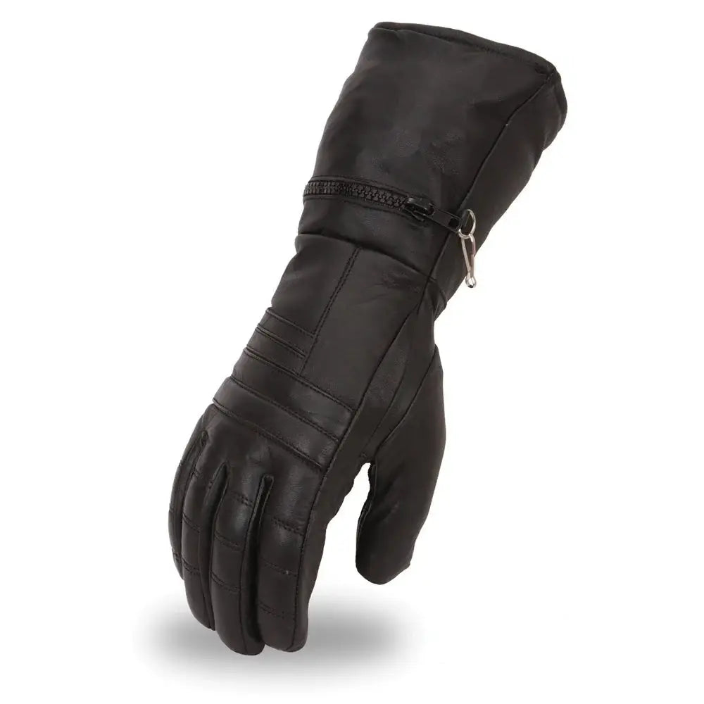 Black Rock Men's Leather Gauntlet Gloves - First Manufacturing Company - Flyclothing LLC