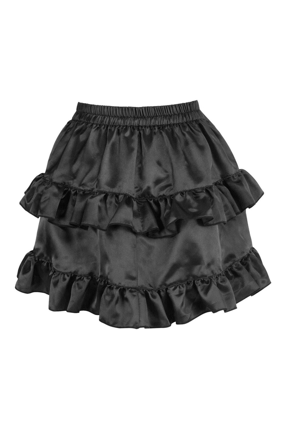 Daisy Corsets Black Satin Ruched Bustle Skirt - Daisy Corsets - Flyclothing LLC