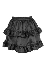 Daisy Corsets Black Satin Ruched Bustle Skirt