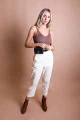 Mini Faux Leather Belt Bag – Chic with Gold Link Chain - Boho Clothing and Accessories - Flyclothing LLC