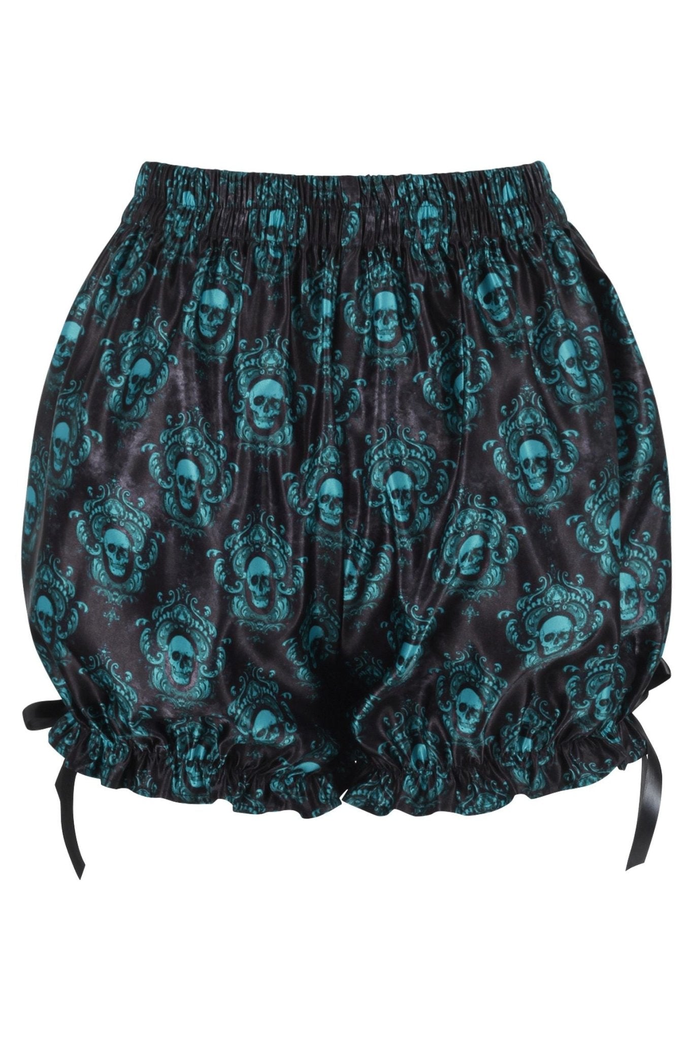 Daisy Corsets LIMITED EDITION Black & Teal Gothic Skull Print Bloomers - Daisy Corsets