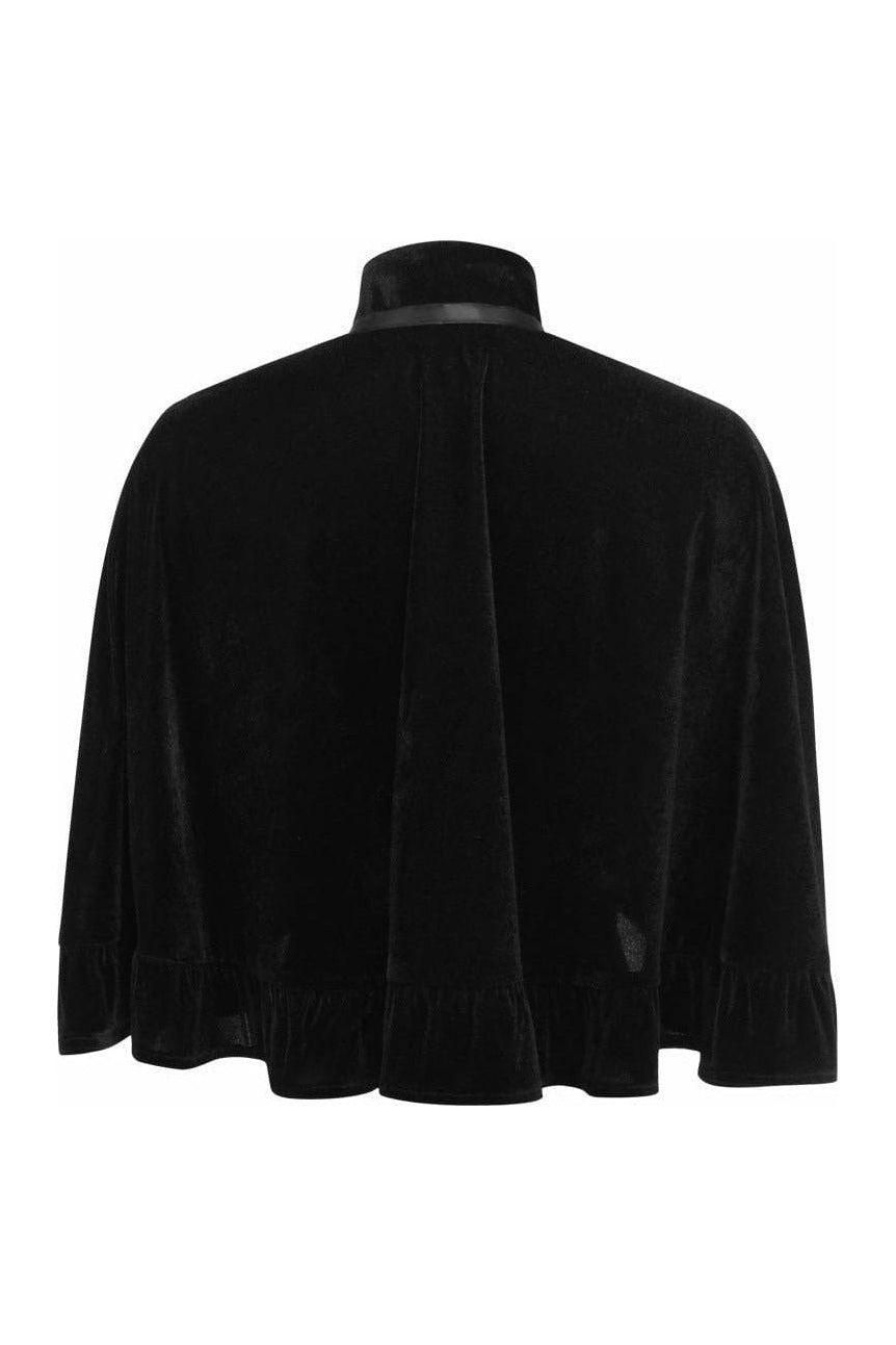 Daisy Corsets Black Velvet Ruffle Cape - Daisy Corsets - Flyclothing LLC
