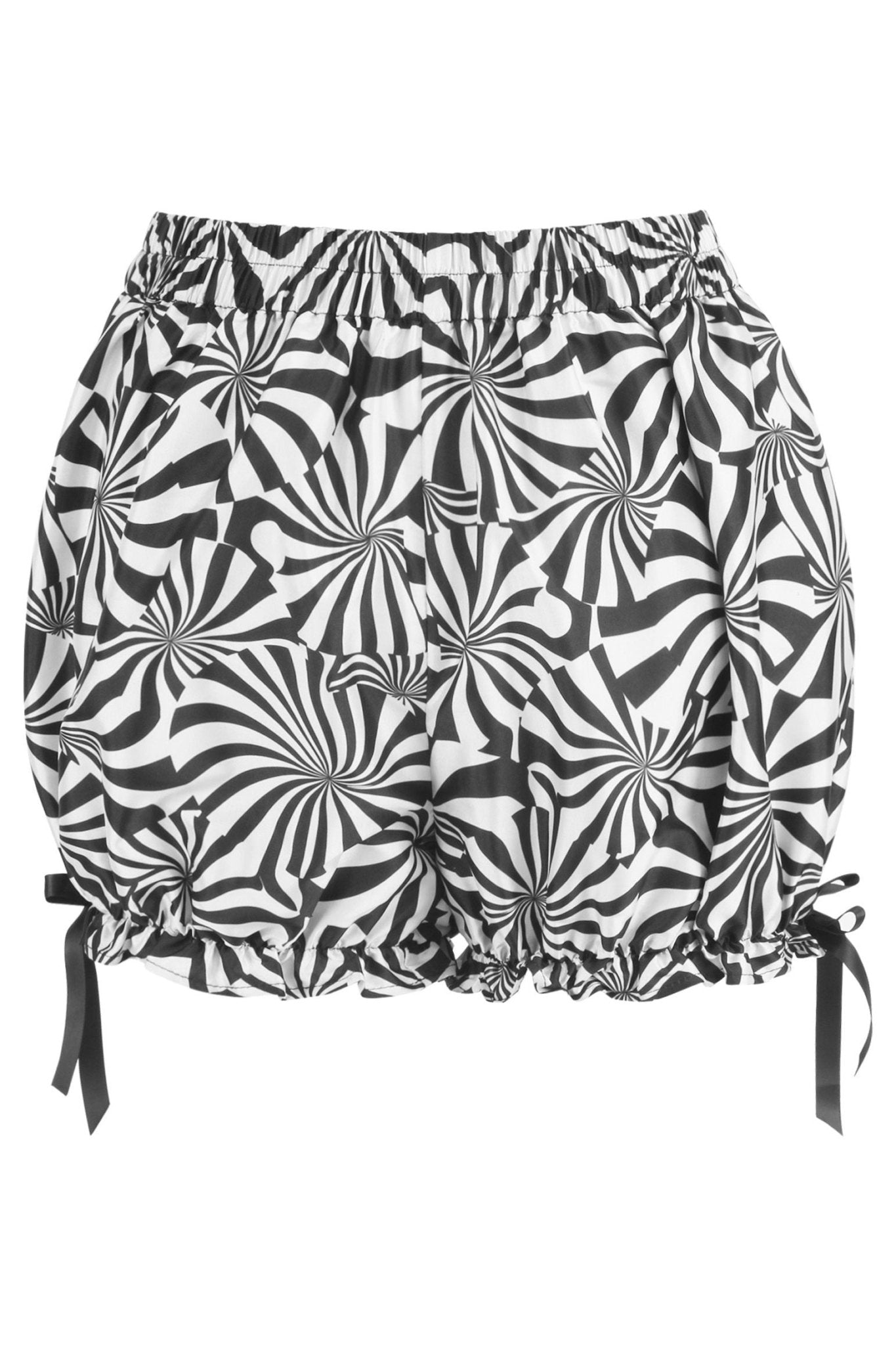 Daisy Corsets LIMITED EDITION Black & White Crepe Swirl Print Bloomers - Daisy Corsets
