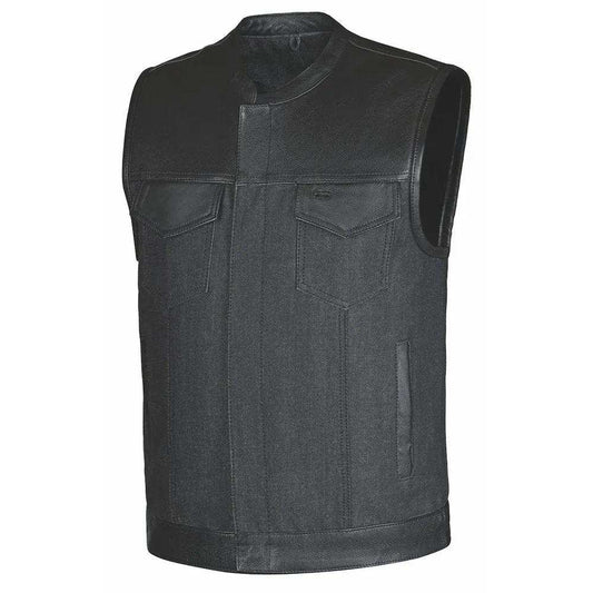 Hybrid black - Mens Hybrid Club Vest - Unik Just for Bikers - Flyclothing LLC