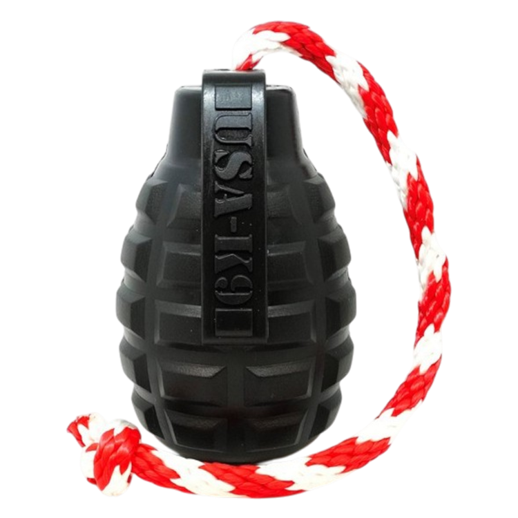 USA-K9 Magnum Grenade - Black Magnum Rubber Chew Toy for Extreme Chewers | USA Made - SodaPup/True Dogs, LLC - Flyclothing LLC