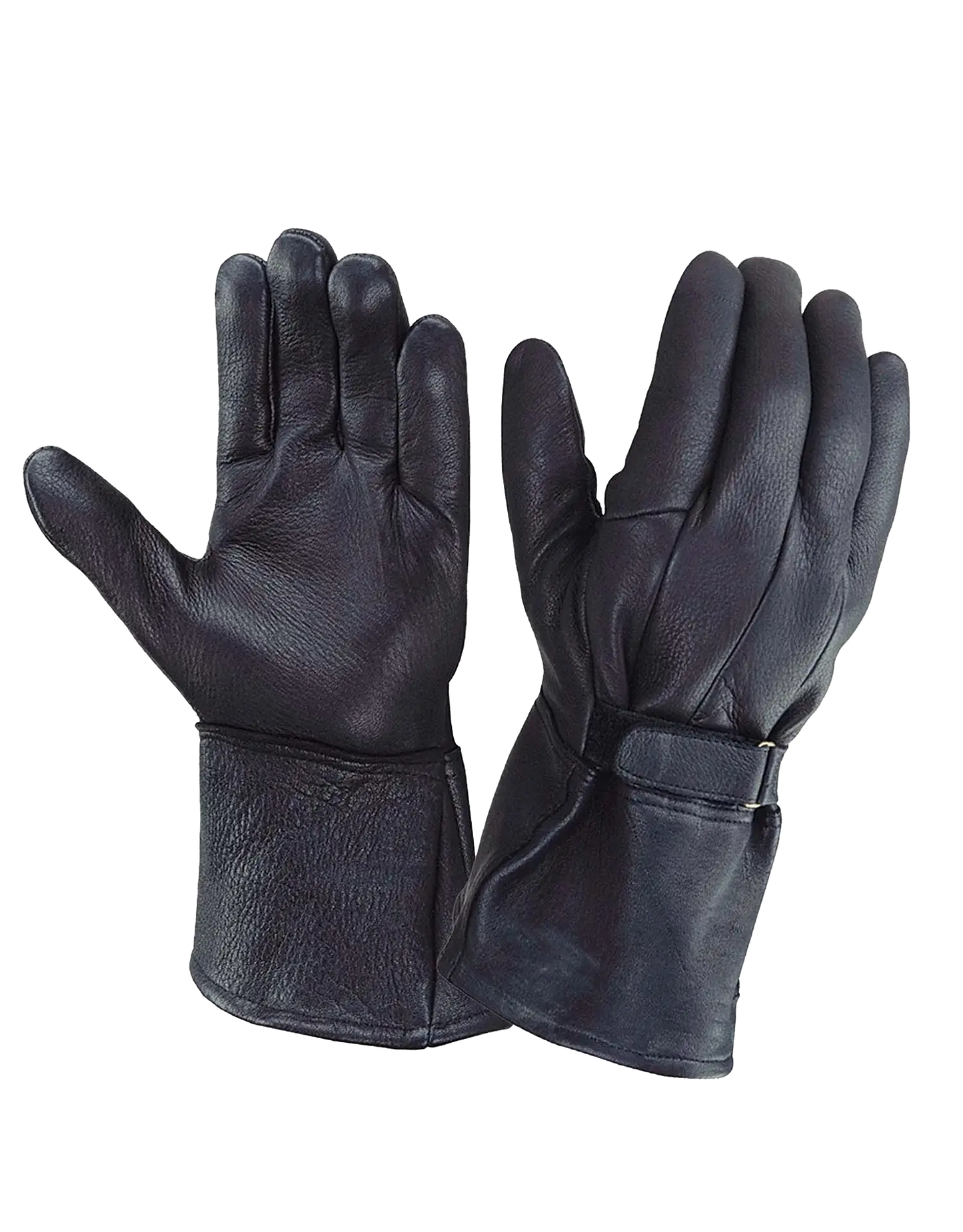 Mens Gauntlet Leather Gloves - Unik Just for Bikers - Flyclothing LLC