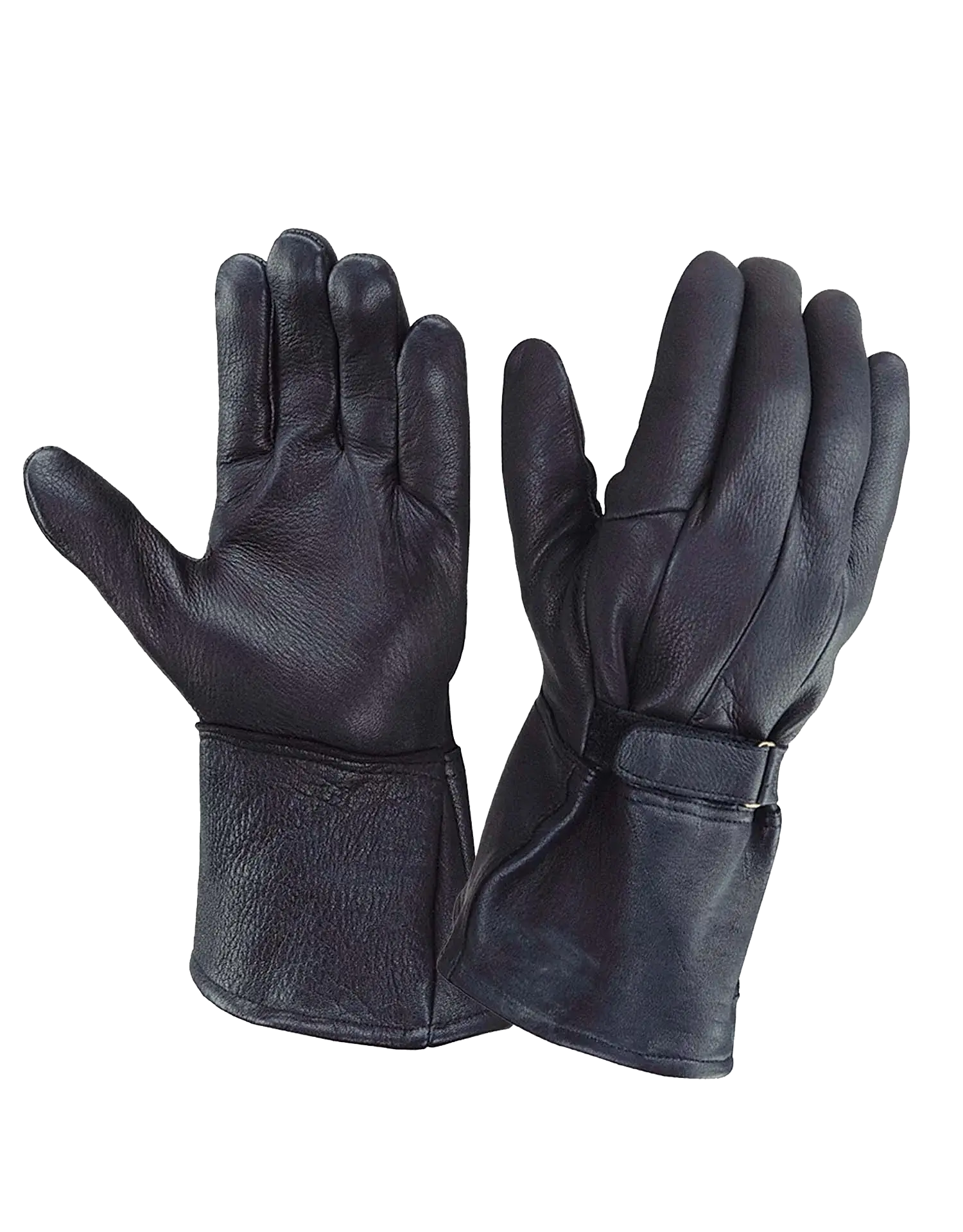 Mens Gauntlet Leather Gloves - Unik Just for Bikers - Flyclothing LLC