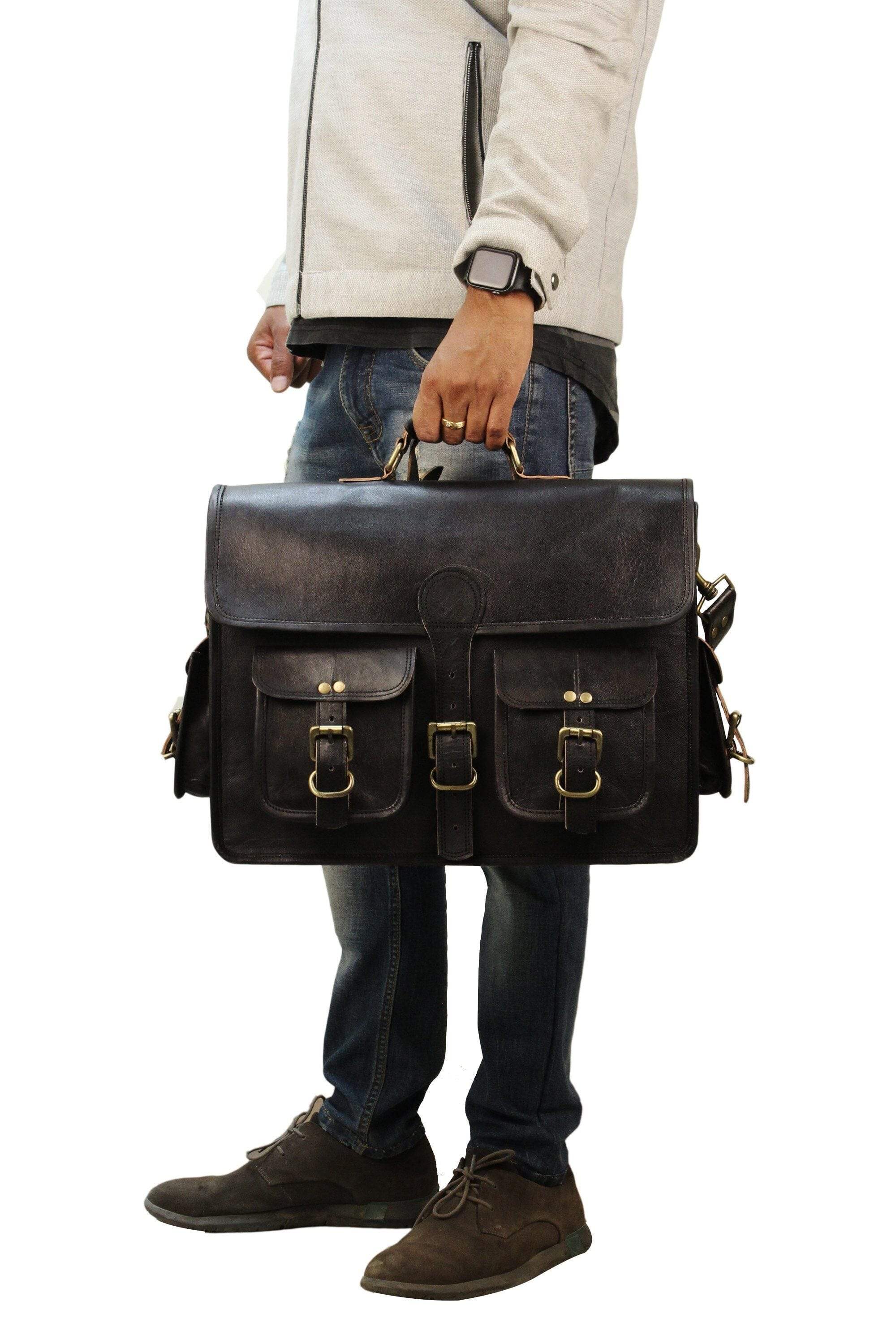 The Vintage Black - Classy Leather Bags - Flyclothing LLC