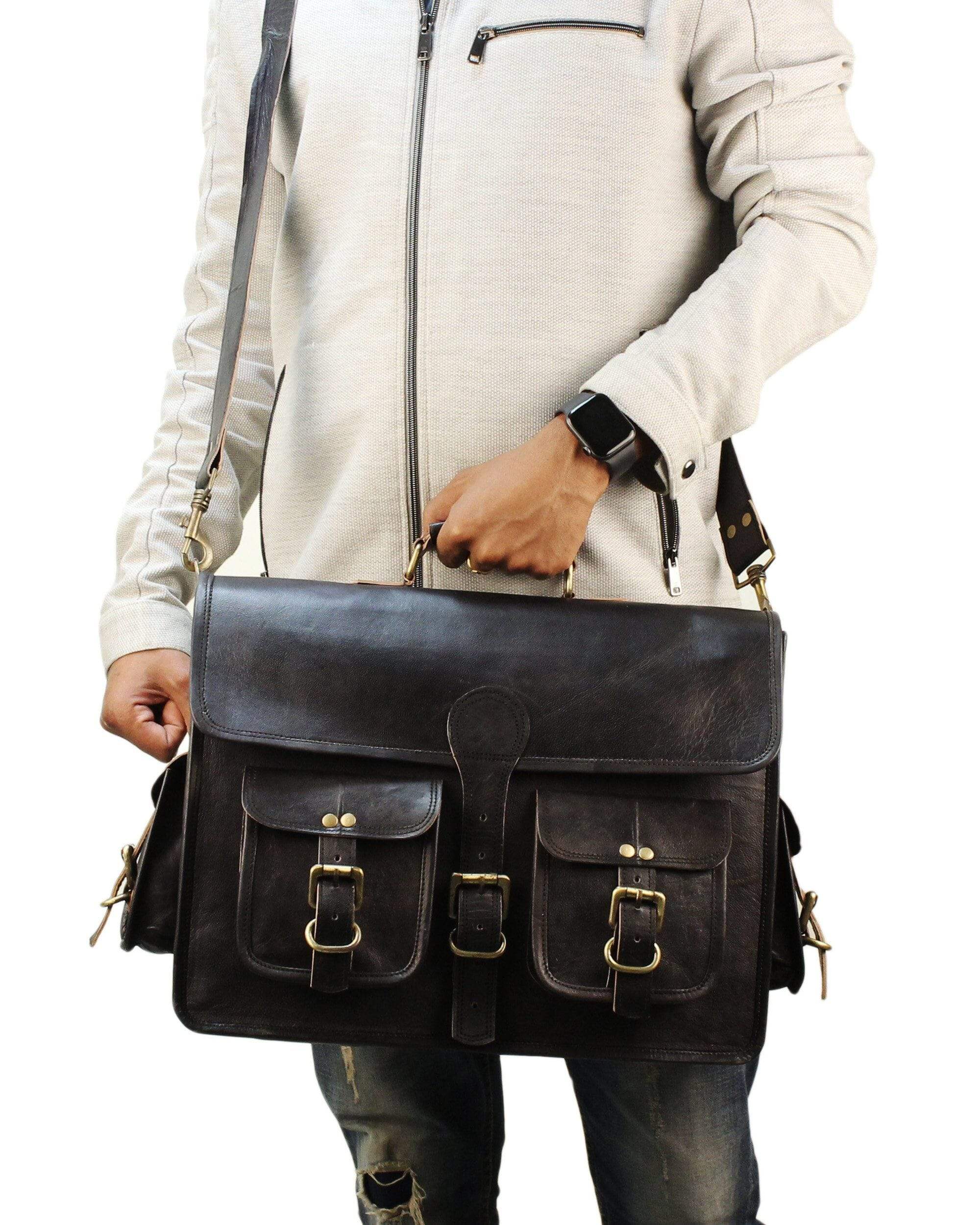 The Vintage Black - Classy Leather Bags - Flyclothing LLC