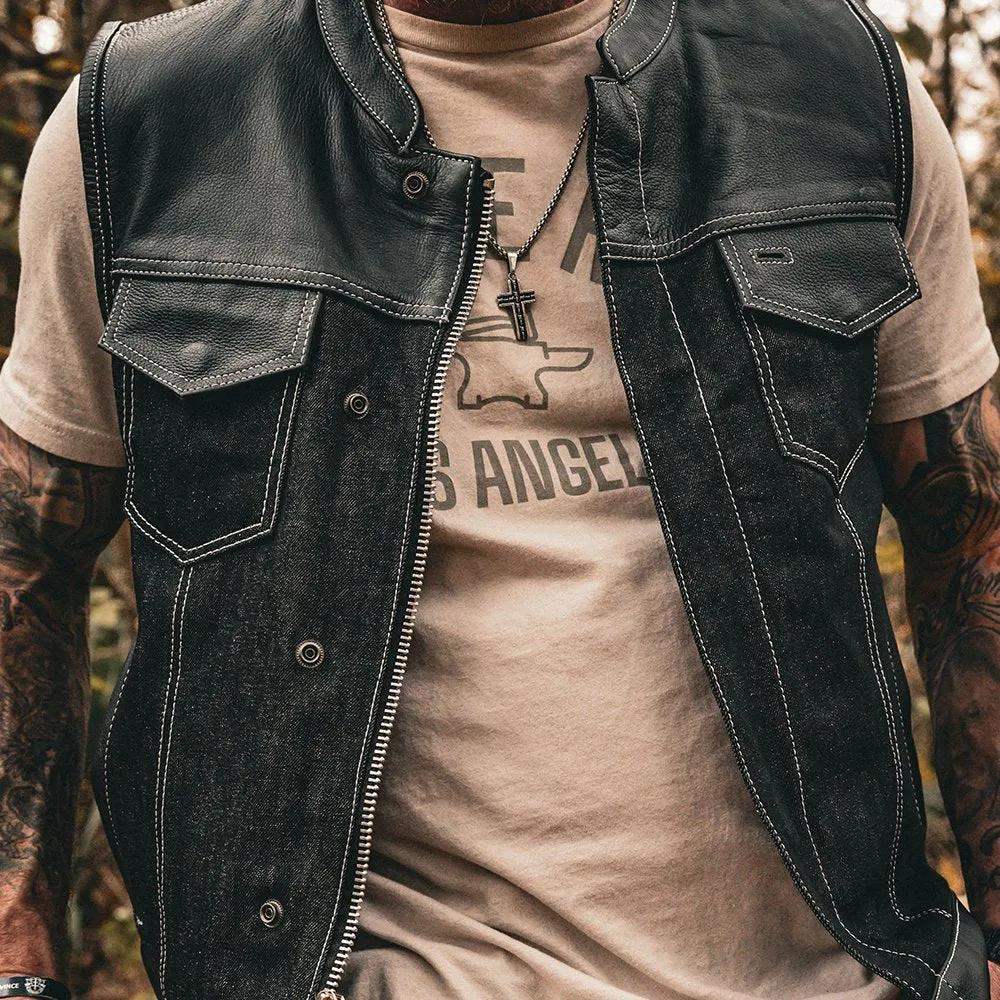 Hybrid white - Mens Hybrid Club Vest - Unik Just for Bikers - Flyclothing LLC