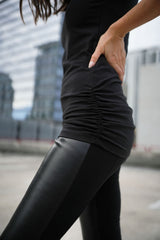 Cotton Lycra Ruche Tank - Black - PLANET by Lauren G - Flyclothing LLC