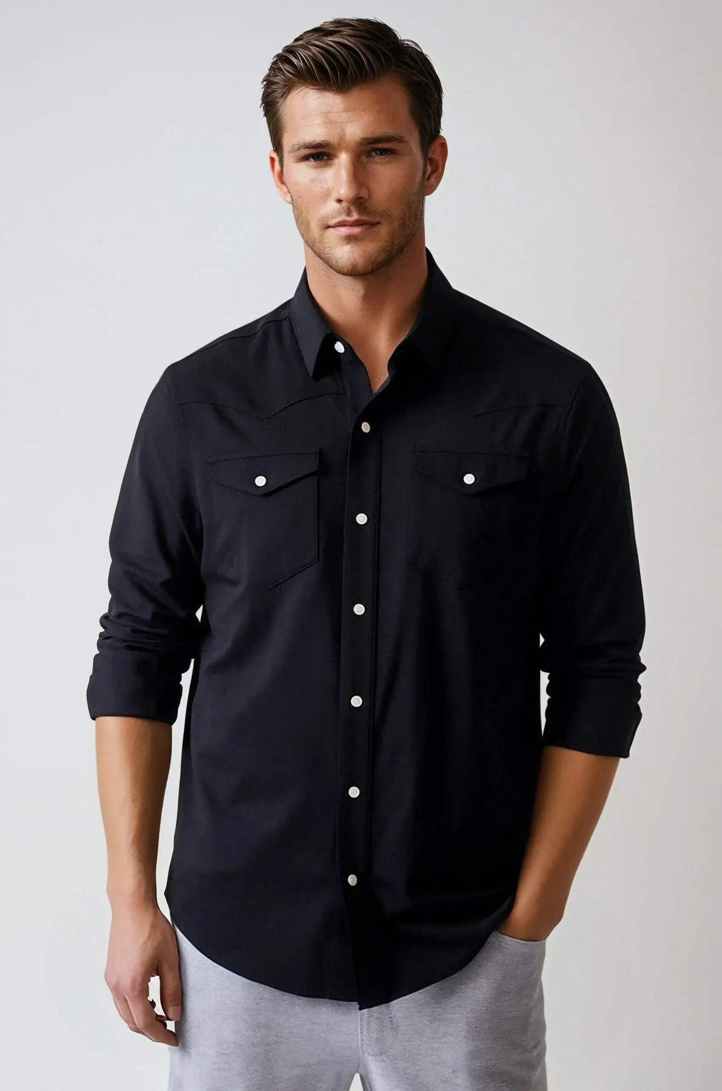 Buki’s Cinqo Western Tech Shirt - Black - Buki - Flyclothing LLC
