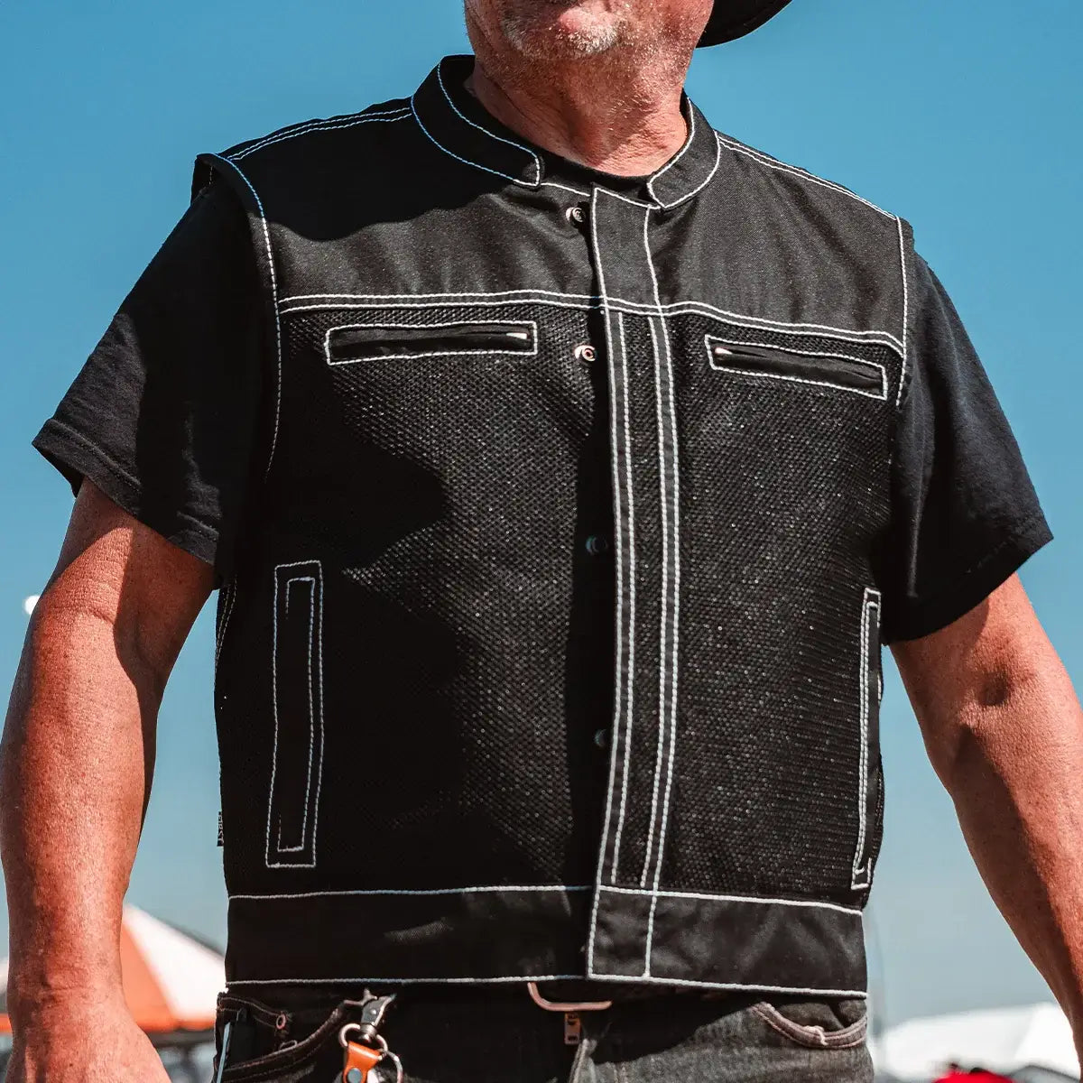 Lowrider Moto Mesh Men's Motorcycle Vest - First Manufacturing Company - Flyclothing LLC