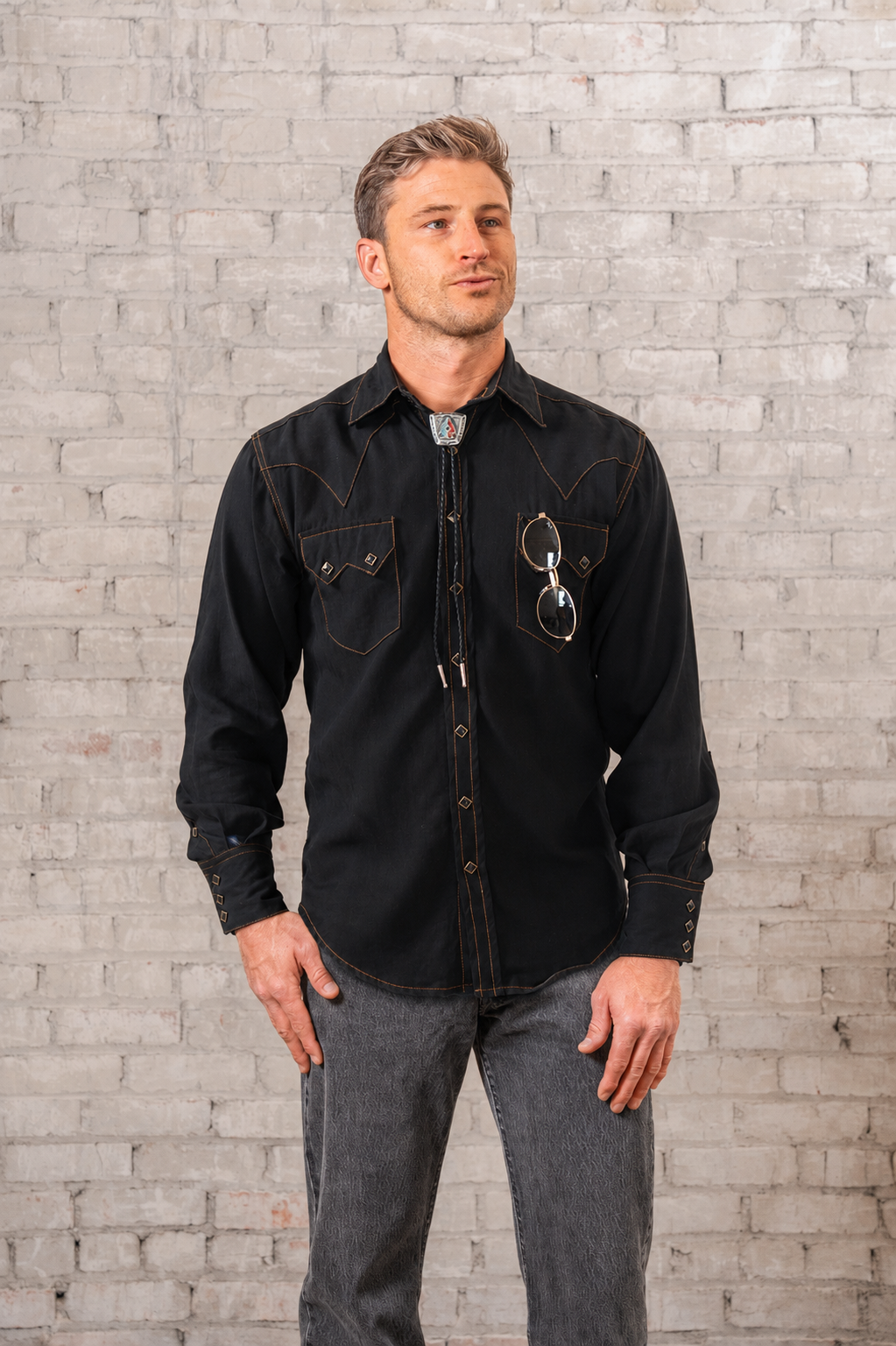 Rockmount Ranch Wear Men's Black Rayon Western Shirt - Rockmount Clothing - Flyclothing LLC