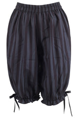 Daisy Corsets Black/Dark Grey Striped Crepe Long Bloomers - Daisy Corsets
