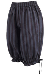 Daisy Corsets Black/Dark Grey Striped Crepe Long Bloomers - Daisy Corsets