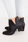 Fiera Glitter Booties in Black - Naughty Monkey