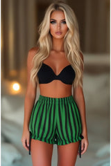 Daisy Corsets Black/Green Striped Bloomers - Daisy Corsets
