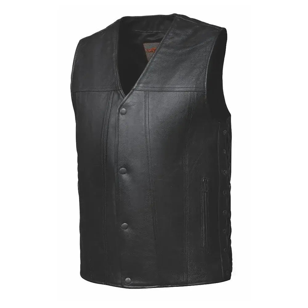 Blackhills - Men's Motorcycle Leather Vest - Unik Just for Bikers - Flyclothing LLC