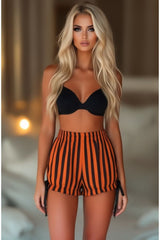 Daisy Corsets Black/Orange Striped Bloomers - Daisy Corsets