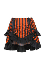Daisy Corsets Black/Orange Striped Ruched Bustle Skirt - Daisy Corsets