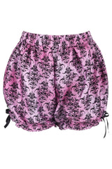 Daisy Corsets LIMITED EDITION Black/Pink Damask Pattern Crepe Bloomers - Daisy Corsets