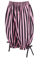 Daisy Corsets Black/Pink Striped Crepe Long Bloomers - Daisy Corsets