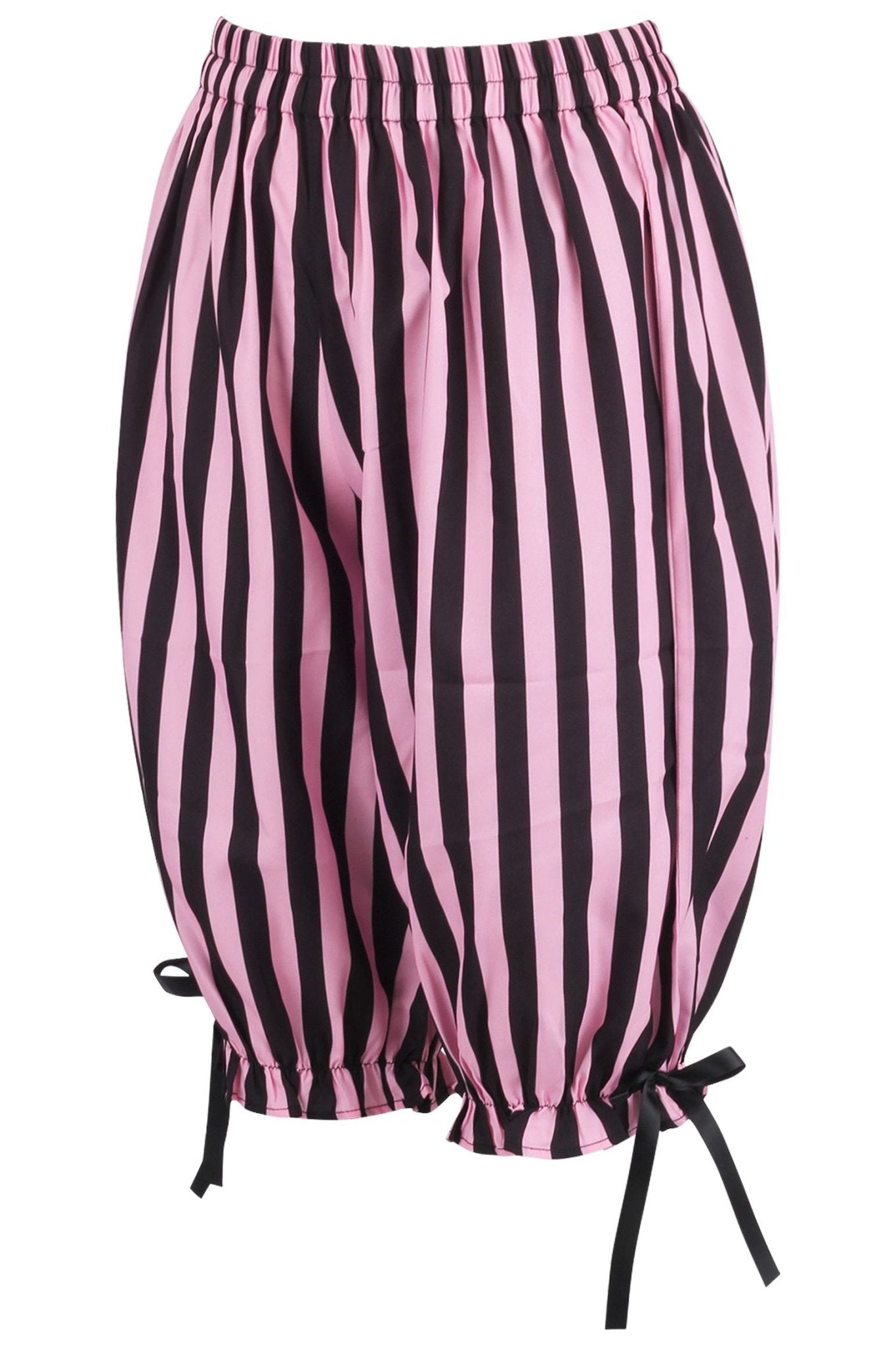 Daisy Corsets Black/Pink Striped Crepe Long Bloomers - Daisy Corsets
