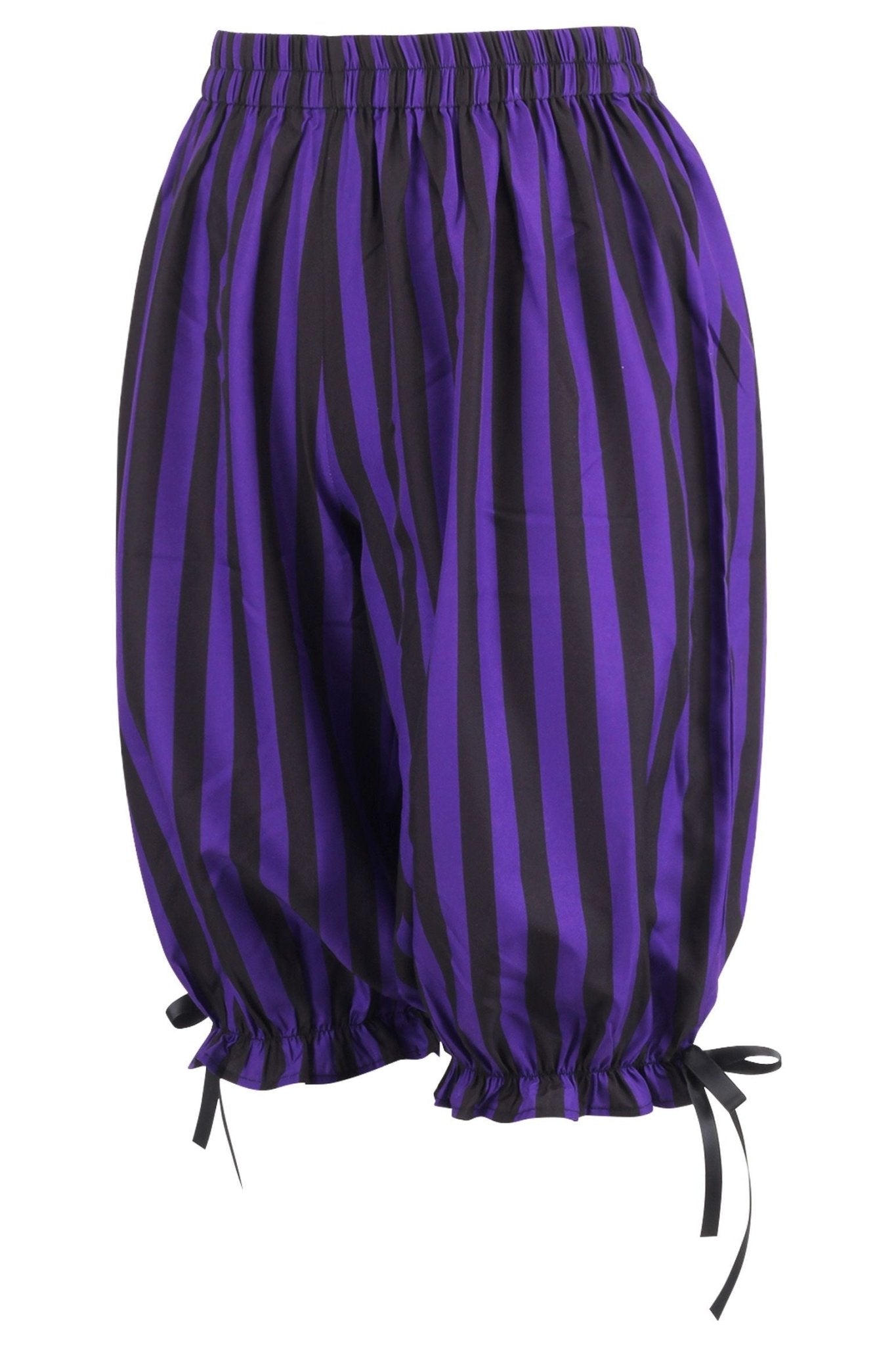 Daisy Corsets Black/Purple Striped Crepe Long Bloomers - Daisy Corsets