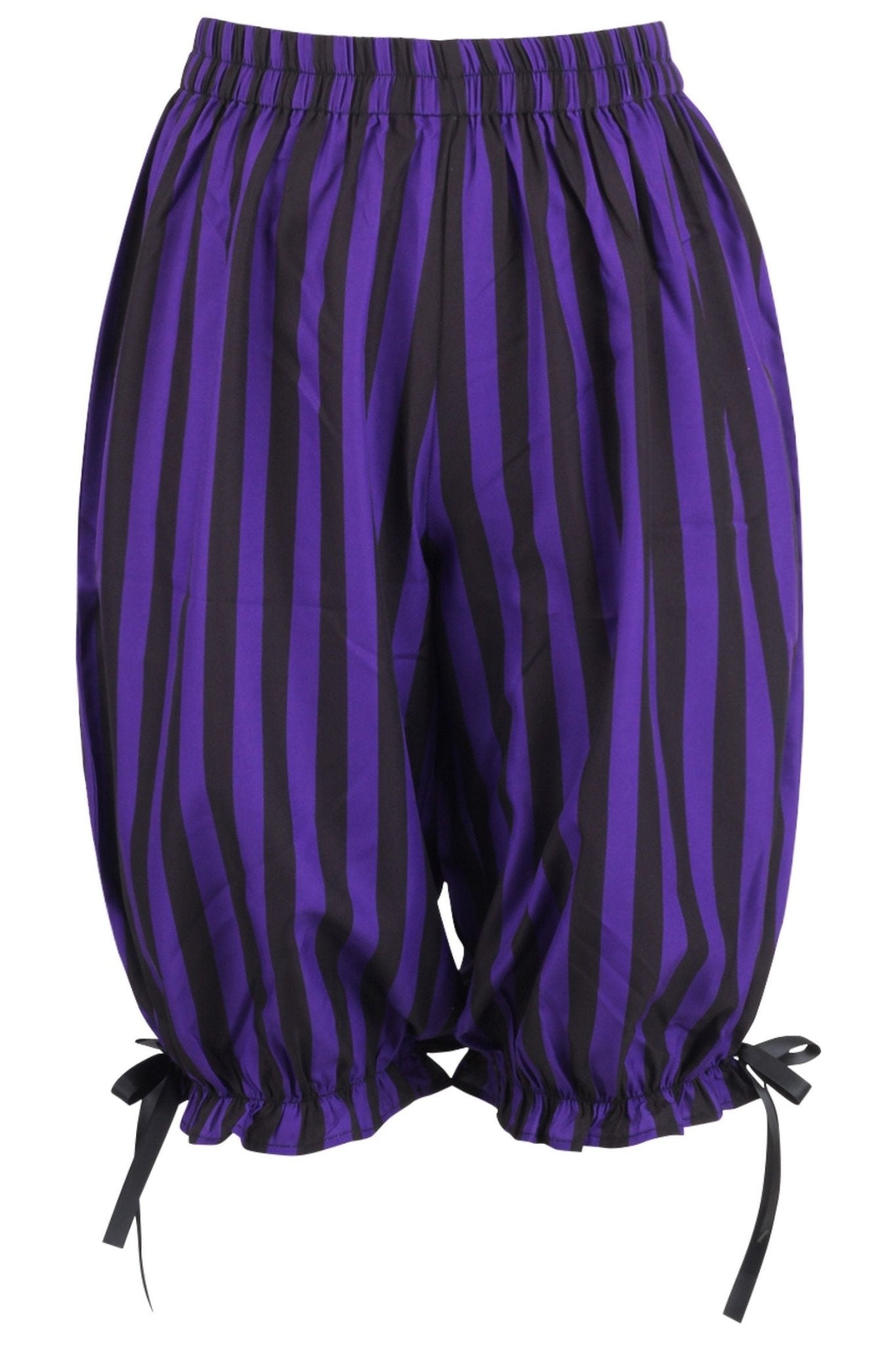 Daisy Corsets Black/Purple Striped Crepe Long Bloomers - Daisy Corsets