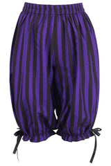 Daisy Corsets Black/Purple Striped Crepe Long Bloomers - Daisy Corsets