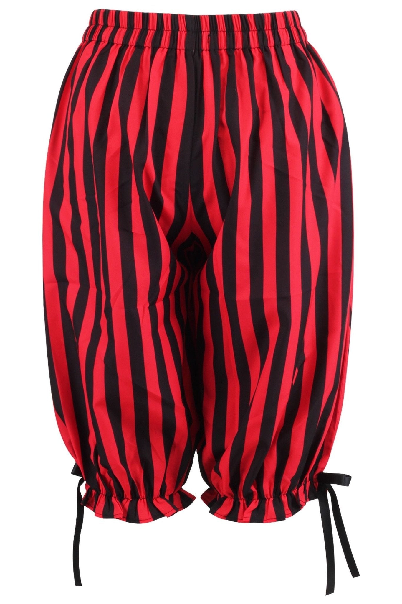 Daisy Corsets Black/Red Striped Crepe Long Bloomers - Daisy Corsets
