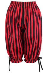Daisy Corsets Black/Red Striped Crepe Long Bloomers - Daisy Corsets