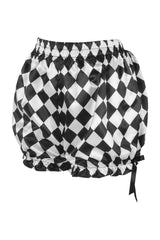 Daisy Corsets Black/White Diamond Print Satin Bloomers - Daisy Corsets