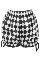 Daisy Corsets Black/White Diamond Print Satin Bloomers - Daisy Corsets