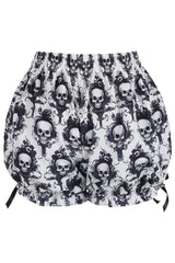 Daisy Corsets LIMITED EDITION Black/White Skull Print Crepe Bloomers - Daisy Corsets