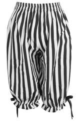 Daisy Corsets Black/White Striped Crepe Long Bloomers - Daisy Corsets