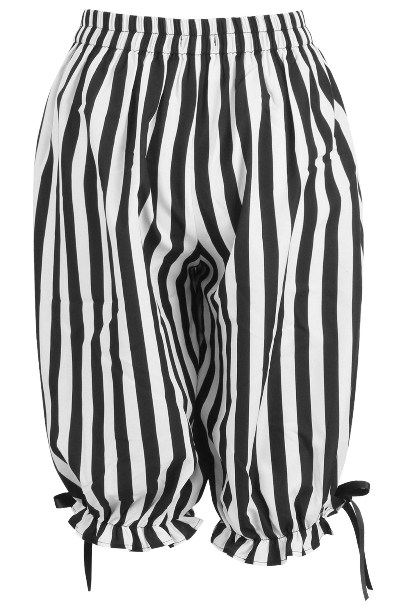 Daisy Corsets Black/White Striped Crepe Long Bloomers - Daisy Corsets