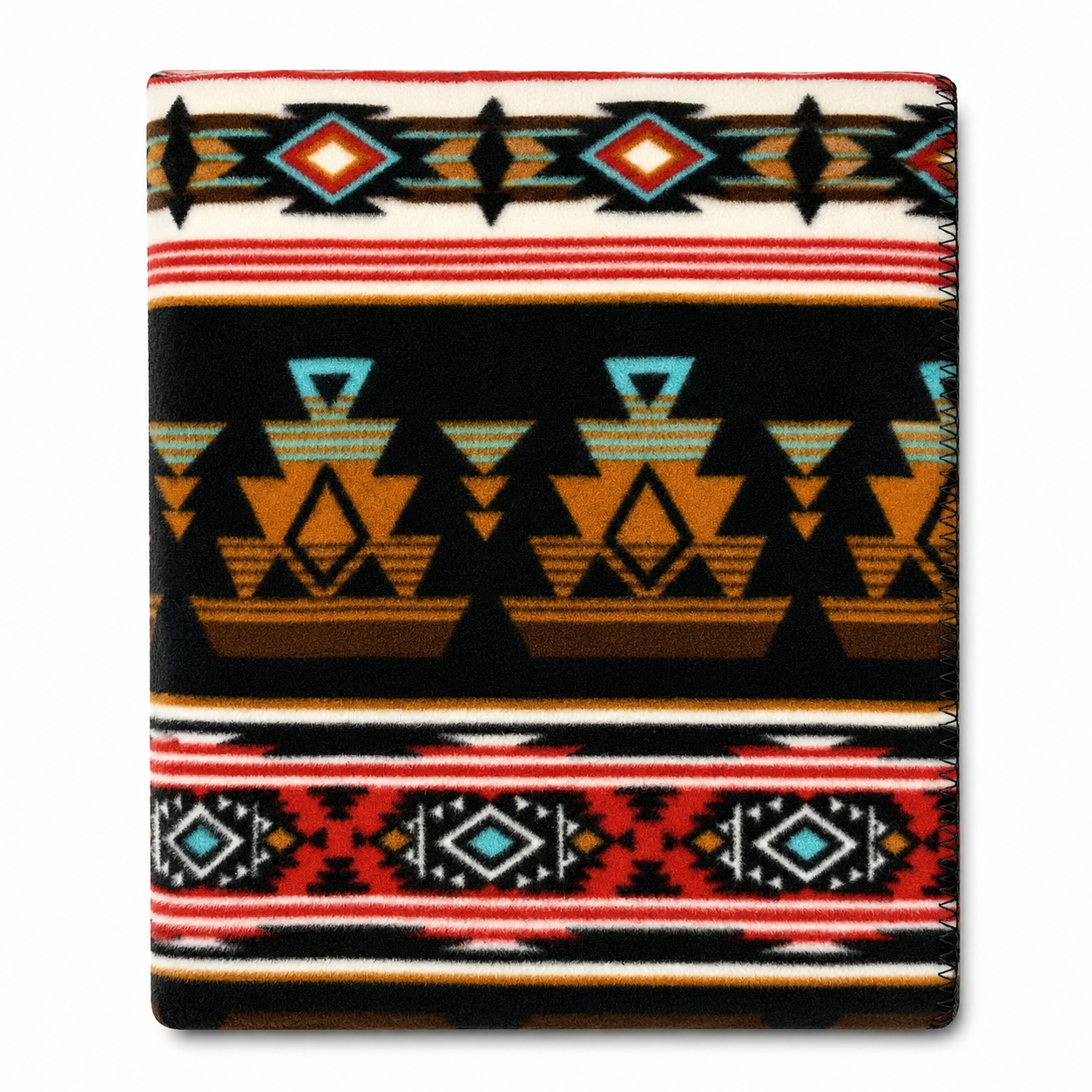 Rockmount Ranch Wear Native Pattern Fleece Western Blanket in Rust & Black - Rockmount Clothing - Flyclothing LLC