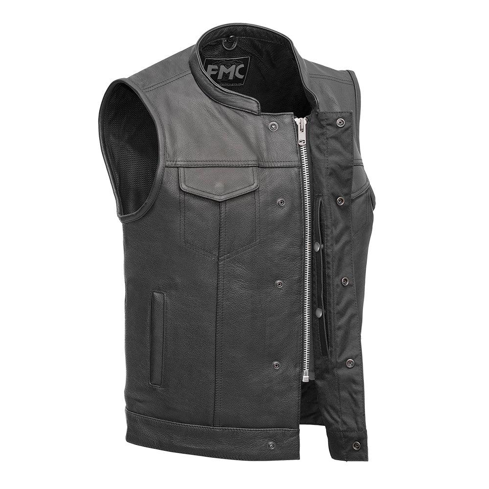 Blaster Men's Leather Motorcycle Vest - First Manufacturing Company - Flyclothing LLC