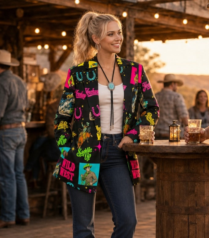 Baha Ranch The Last Roundup Western Blazer in Black - Baha Ranch Western Wear - Flyclothing LLC
